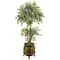 5ft. Variegated Ficus Artificial Tree in Footed Planter